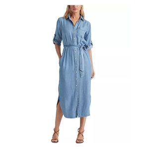 NWT Lauren Ralph Lauren Chambray Belted Shirtdress